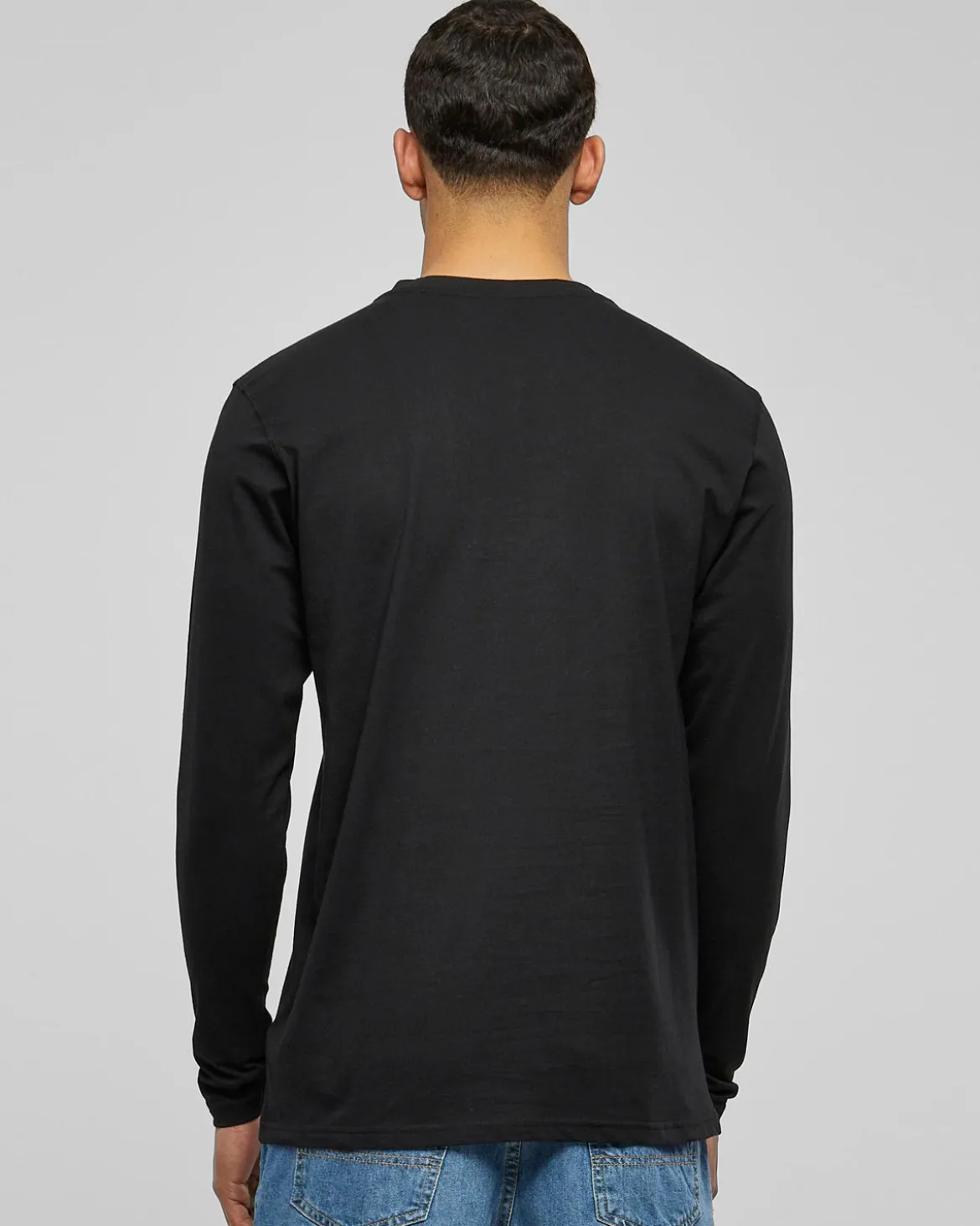 Basic Henley L/S pitkähihainen - Musta