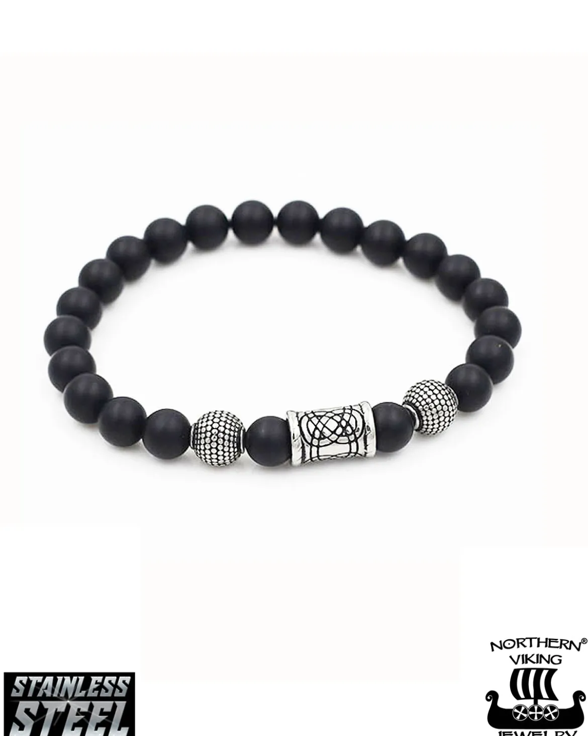 Blackstone Knotwork rannekoru - Musta