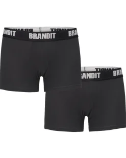 Brandit logo bokserit 2-pack - Musta & Musta