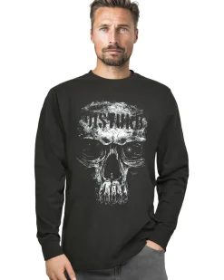 Disturb Skull pitkähihainen - Musta