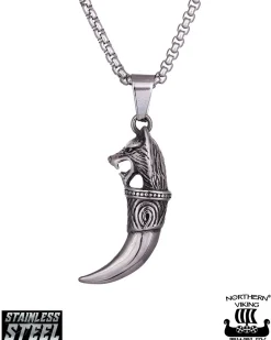Fenrir Wolf Head kaulakoru - Teräs