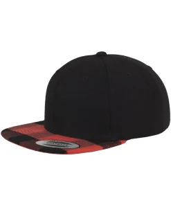Flanelli snapback - Musta/Punainen