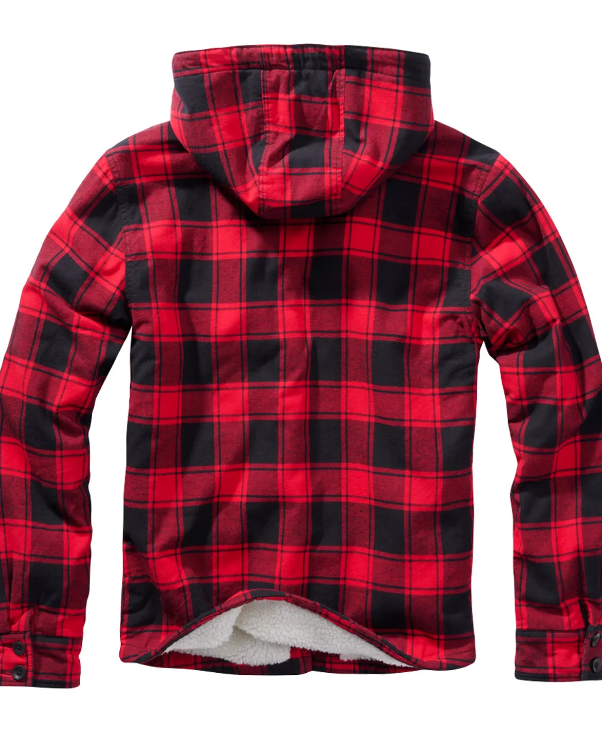 Hupullinen flanellitakki - Musta/Punainen