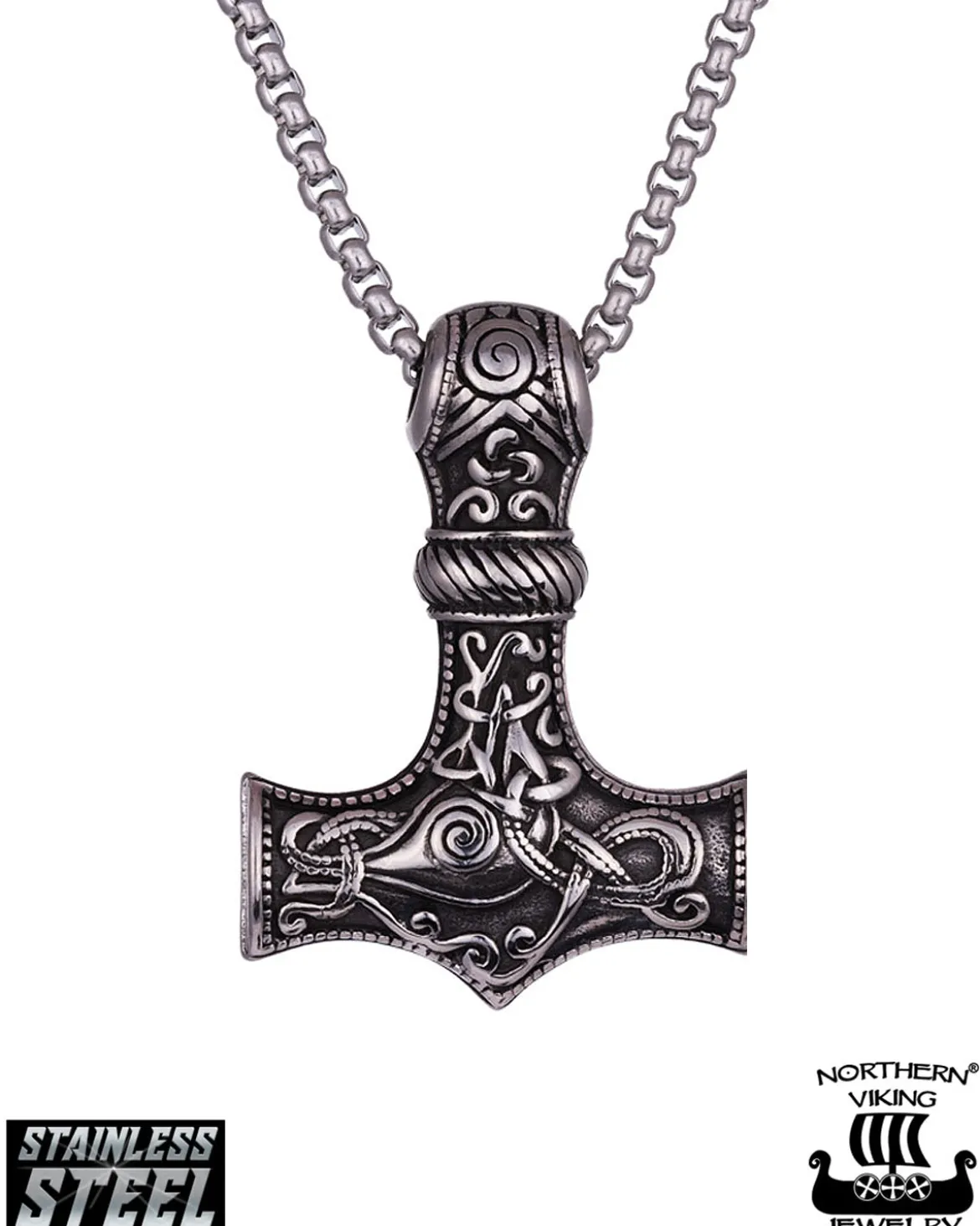 Knotwork Thorin Vasara kaulakoru - Teräs