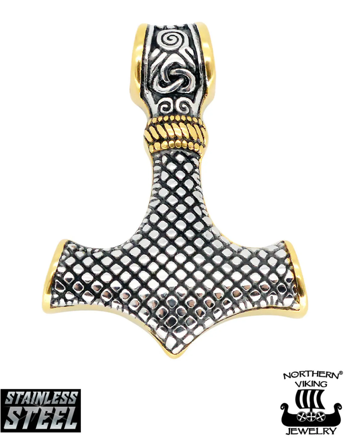 Knotwork Thorin Vasara kaulakoru - Teräs/Kulta