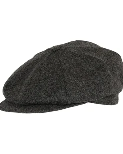 Macon 49 gen merino flat cap - Tummanharmaa