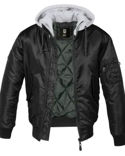 MA1 hooded bombertakki - Musta/Harmaa