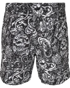 Pattern Tattoo uimashortsit - Musta/Valkoinen