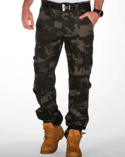Pure slim reisitaskuhousut - Tumma camo