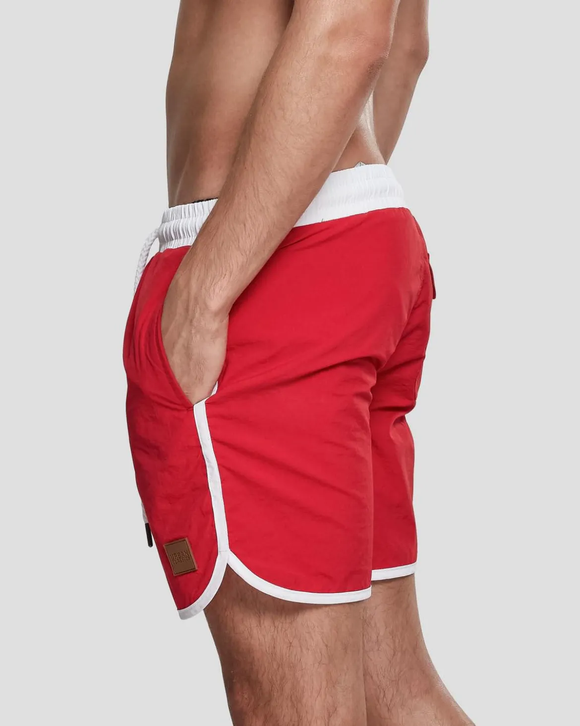 Retro uimashortsit - Punainen/Valkoinen