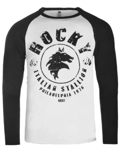 Rocky Italian Stallion raglan pitkähihainen - Valkoinen/Musta
