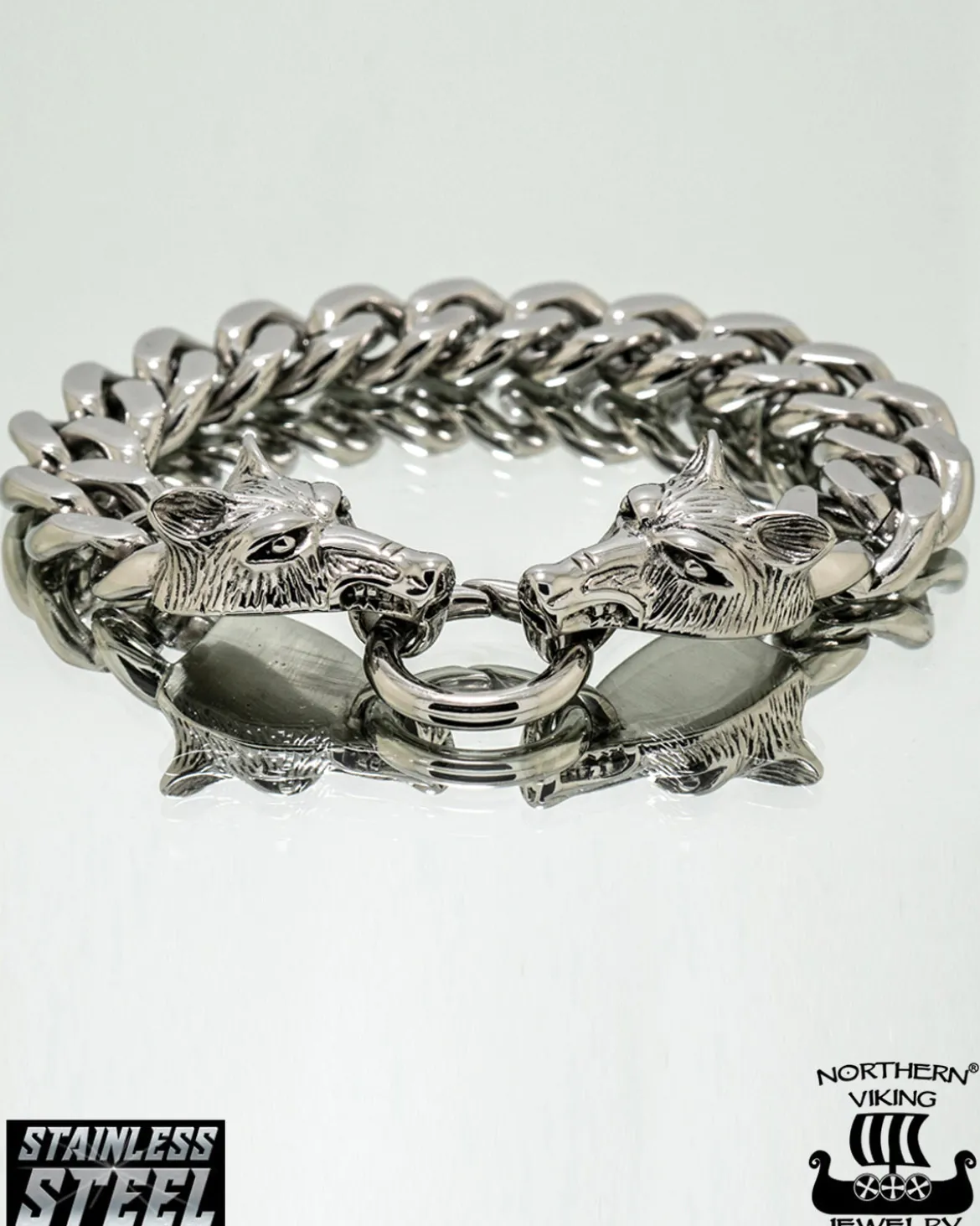 Steel Chain Wolf Head rannekoru - Teräs
