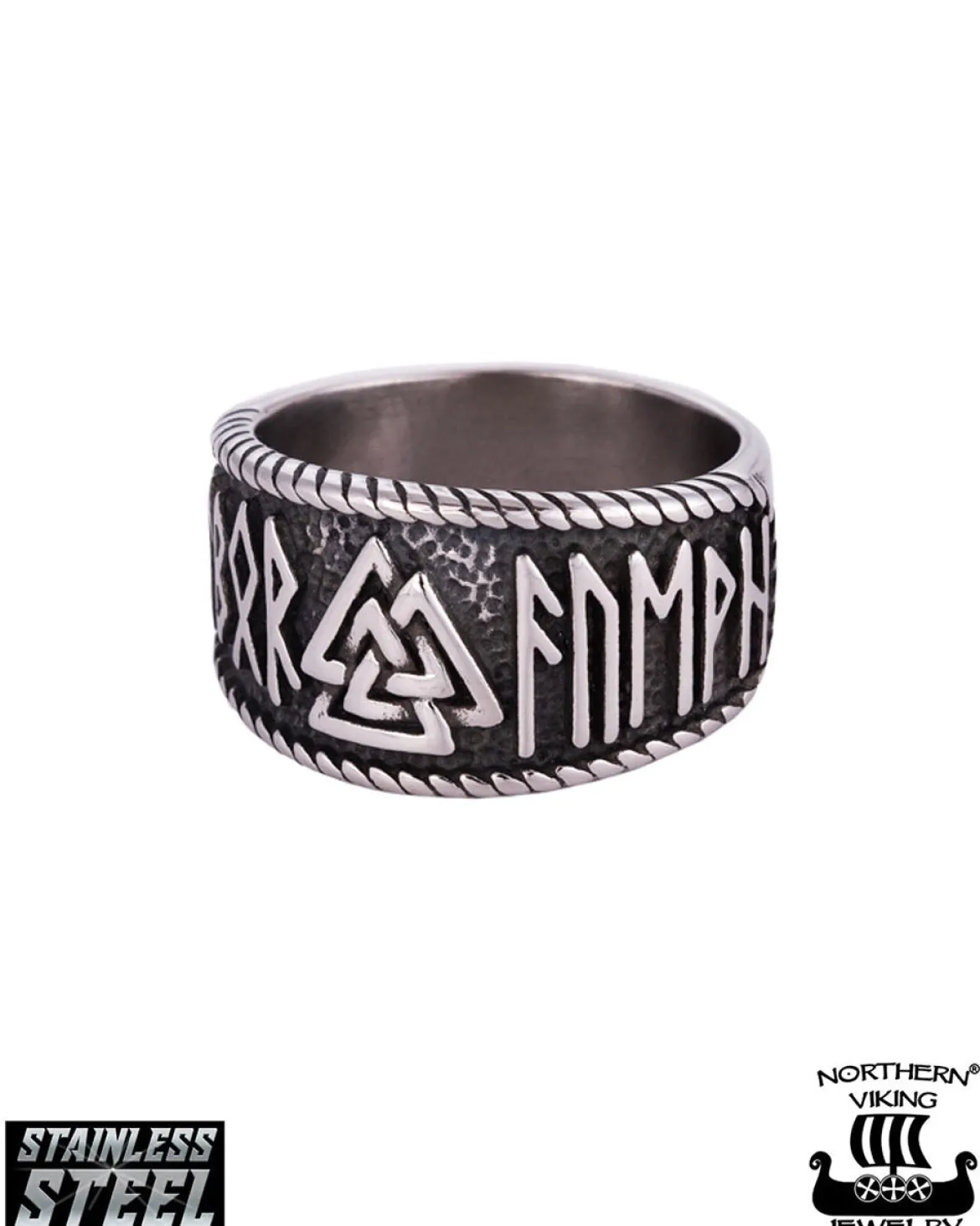 Steel Valknut sormus - Teräs