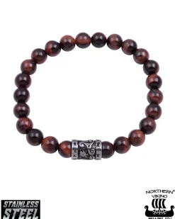 Tiger Eye Runes rannekoru - Ruskea